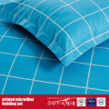 Blue Brushed Fabric Combo Printed Microfiber Bed Set